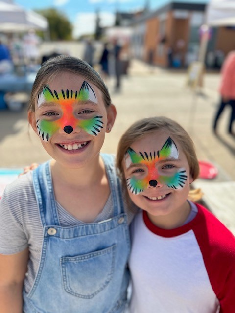 kids painted faces
